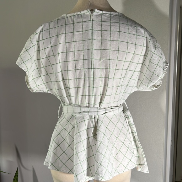 Noon River Plaid Blouse with Belt - Picture 6 of 7